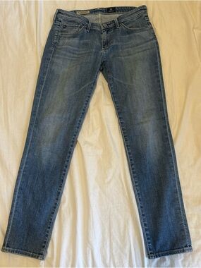 AG Adriano Goldschmied Women's Blue Jeans Slim Straight Leg Stevie Ankle Size 27